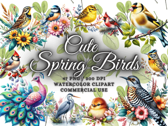 Download Watercolor Spring Birds Clipart Bird Png - Spring birds Collection