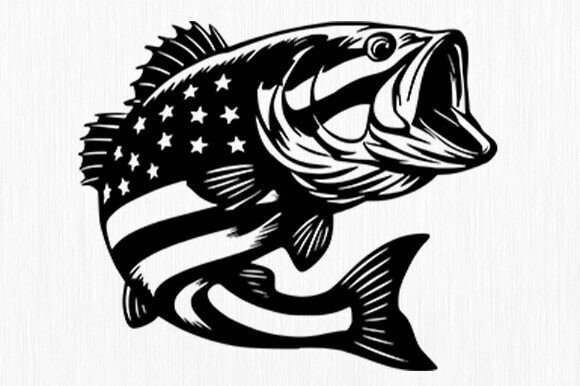 Download Us Bass Fishing Svg,US Flag Fish SVG - Fish Collection