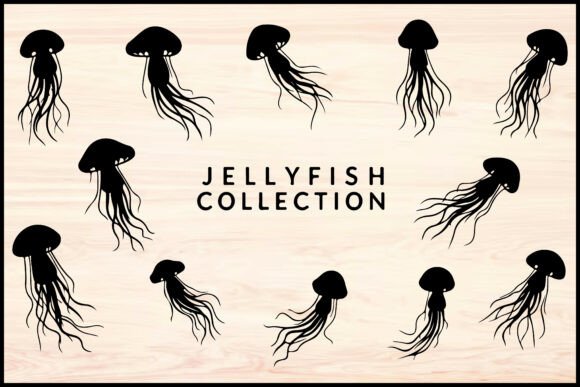 Download Jellyfish Silhouette Vector Set - Fish Collection
