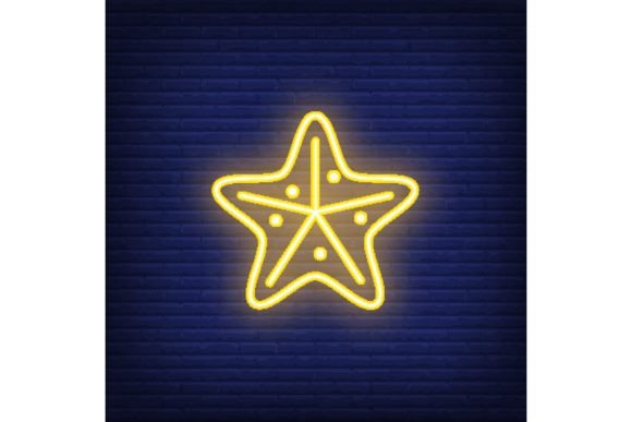 Download Starfish Neon Sign. Yellow Sea Star. Nig - Fish Collection