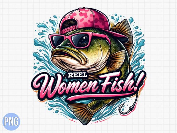 Download Reel Women Fish Fishing Lover Bass PNG - Fish Collection