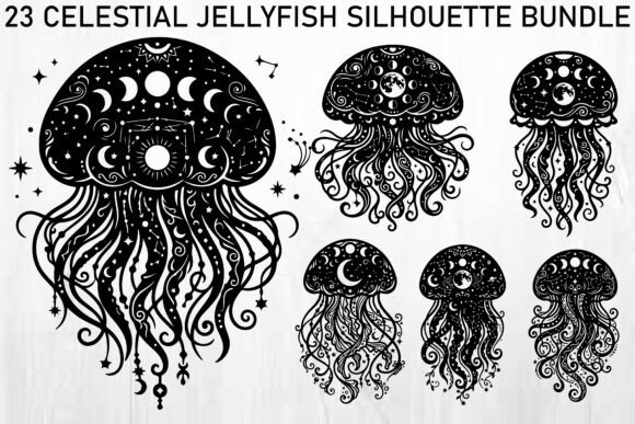 Download Celestial Jellyfish SVG Bundle - Fish Collection