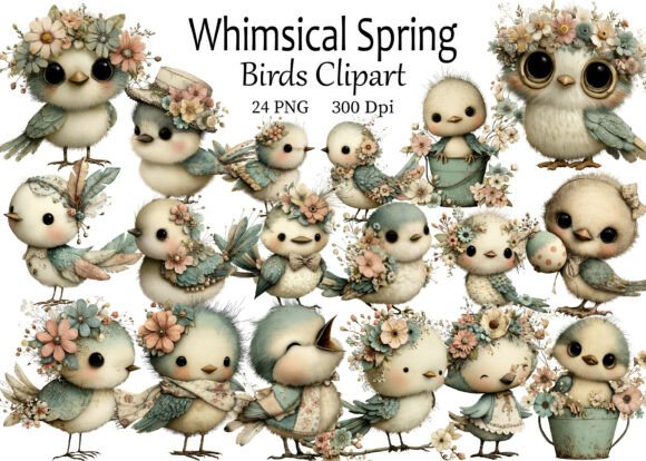 Download Whimsical Spring Birds Clipart 1 - Spring birds Collection