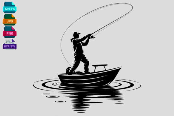 Download Fishing Boat Silhouette SVG - Fish Collection