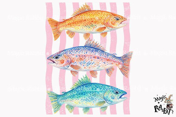 Download Colorful Fish Trio Ocean Art PNG - Premium Bundle
