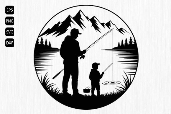 Download Father and Son Fishing Svg, Fishing Svg - Fish Collection