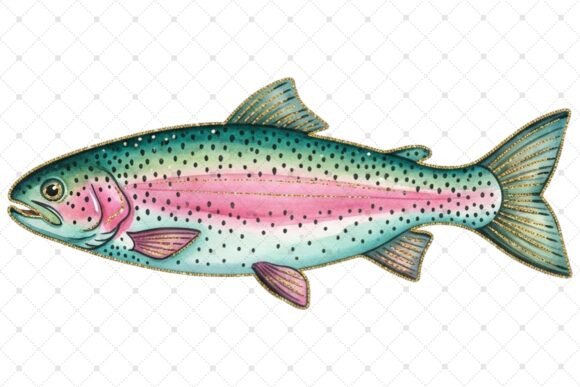 Download Vibrant Rainbow Trout Fish Illustration - Fish Collection