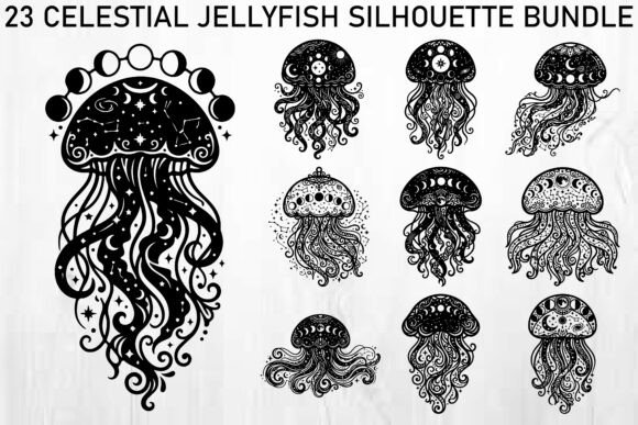 Download Celestial Jellyfish SVG Bundle - Fish Collection