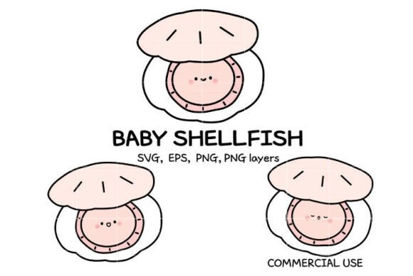 Download Kawaii Baby Shellfish SVG Bundle | Cute - Fish Collection