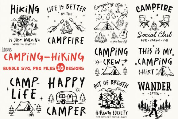 Download Camping SVG Hiking Adventure PNG Bundle - Adventure Collection